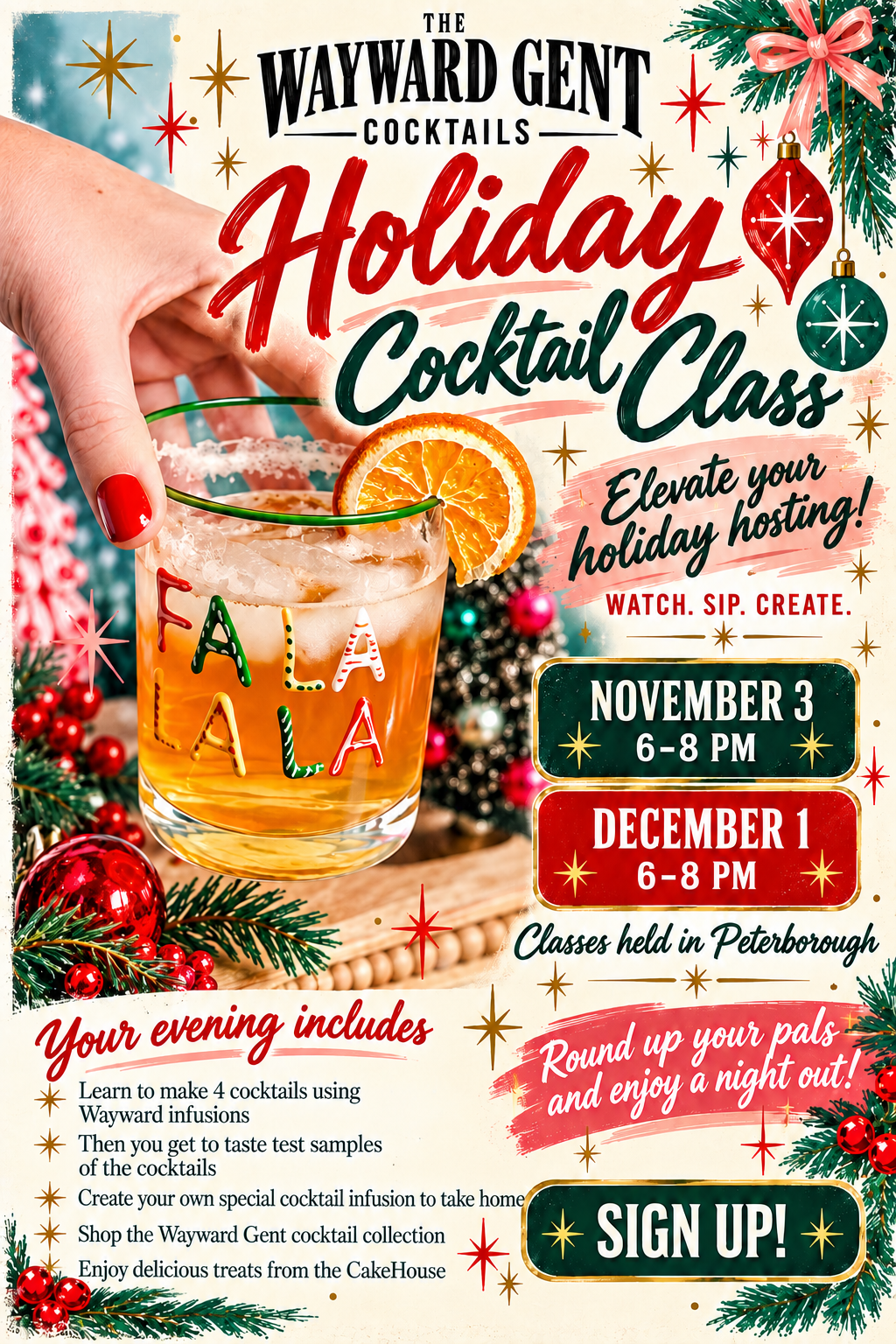 Cocktail Class November 3rd 6-8pm
